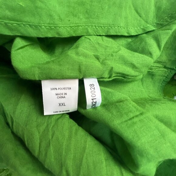 New York & Company Womens Green Ruffle-Sleeve Eyelet Shift Dress XXL Lined New - Picture 5 of 10